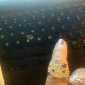 Hello kitty rhinestone ring size m/l